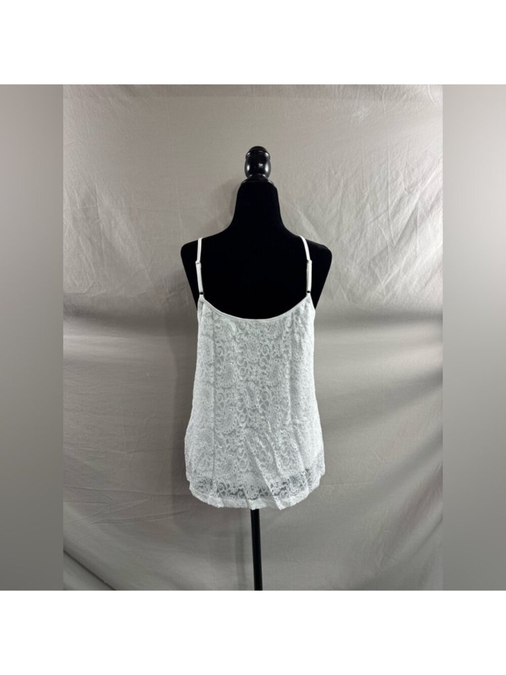 Boho Lace Spaghetti Strap Cami Top White - Picture 9 of 9